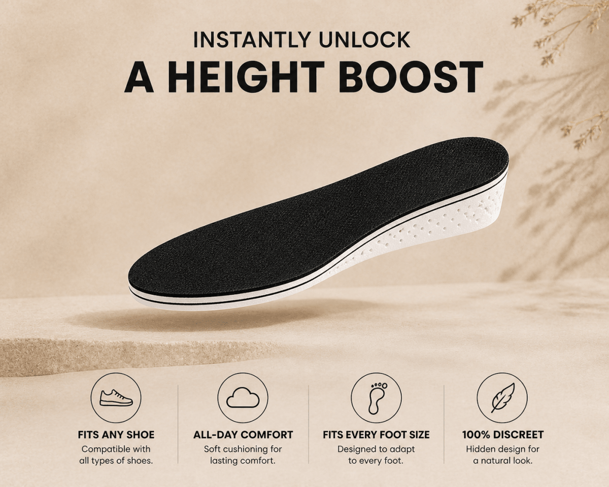 InchUpβ’ Invisible Height Boost Insoles β Add Up to 2" Instantly - InchUp